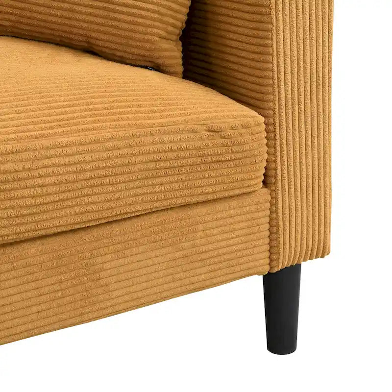 Divanetto a 2 posti moderno con 2 cuscini, schiuma ad alta densità e struttura in legno, Arancione / Grigio chiaro / Grigio scuro