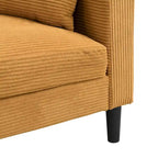 Divanetto a 2 posti moderno con 2 cuscini, schiuma ad alta densità e struttura in legno, Arancione / Grigio chiaro / Grigio scuro