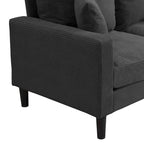 Divanetto a 2 posti moderno con 2 cuscini, schiuma ad alta densità e struttura in legno, Arancione / Grigio chiaro / Grigio scuro