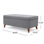 Panca Pouf Contenitore Grigio e Marrone, 1 posto, 96,5 cm