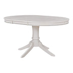 Set da 5 Pezzi Tavolo da Pranzo Rotondo, Tavolo e Sedie da Cucina in Legno Massello con Tavolo Allungabile e 4 Sedie Imbottite
