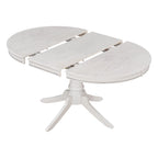 Set da 5 Pezzi Tavolo da Pranzo Rotondo, Tavolo e Sedie da Cucina in Legno Massello con Tavolo Allungabile e 4 Sedie Imbottite