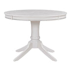 Set da 5 Pezzi Tavolo da Pranzo Rotondo, Tavolo e Sedie da Cucina in Legno Massello con Tavolo Allungabile e 4 Sedie Imbottite