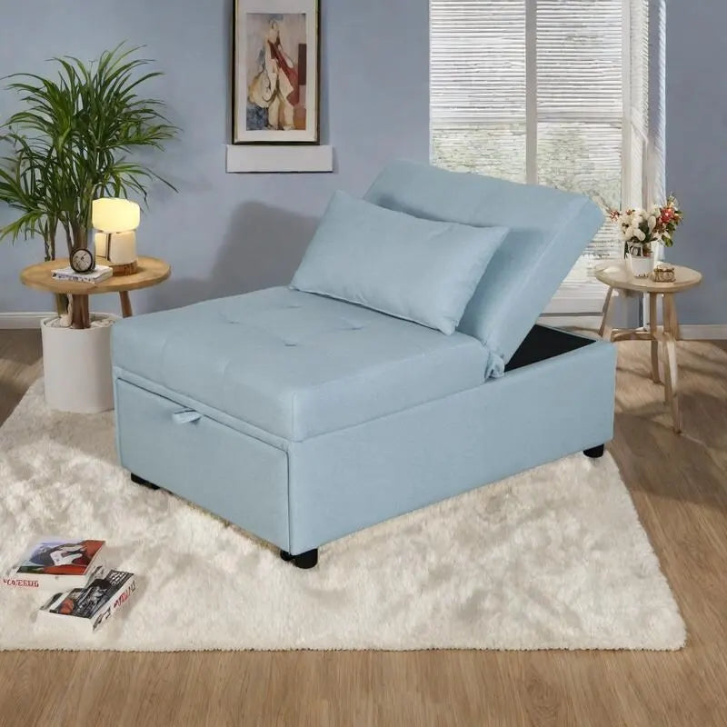 Pouf letto pieghevole multifunzionale convertibile in poltrona lounge e letto singolo (capacità 120 kg)