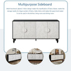 Mobile TV 160 cm nero e naturale/bianco nero, ante intagliate, gambe in legno
