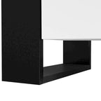 Mobile TV con Caminetto Minimalista Bianco/Nero, con 2 Armadietti, Adatto a TV fino a 78", Montaggio per 2 Persone