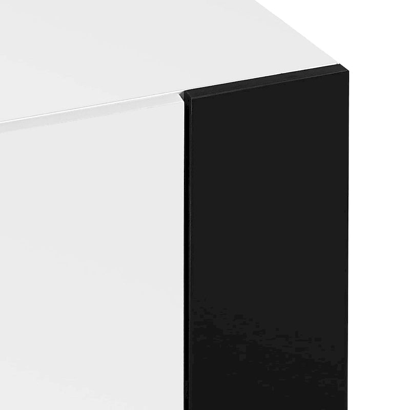Mobile TV con Caminetto Minimalista Bianco/Nero, con 2 Armadietti, Adatto a TV fino a 78", Montaggio per 2 Persone