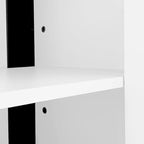 Mobile TV con Caminetto Minimalista Bianco/Nero, con 2 Armadietti, Adatto a TV fino a 78", Montaggio per 2 Persone