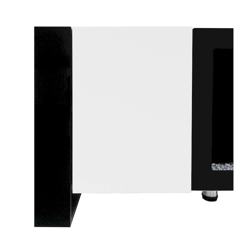 Mobile TV con Caminetto Minimalista Bianco/Nero, con 2 Armadietti, Adatto a TV fino a 78", Montaggio per 2 Persone