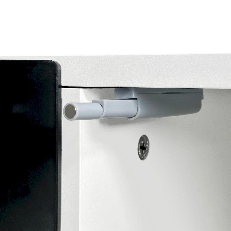 Mobile TV con Caminetto Minimalista Bianco/Nero, con 2 Armadietti, Adatto a TV fino a 78", Montaggio per 2 Persone