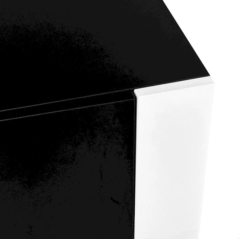Mobile TV con Caminetto Minimalista Bianco/Nero, con 2 Armadietti, Adatto a TV fino a 78", Montaggio per 2 Persone