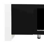 Mobile TV con Caminetto Minimalista Bianco/Nero, con 2 Armadietti, Adatto a TV fino a 78", Montaggio per 2 Persone