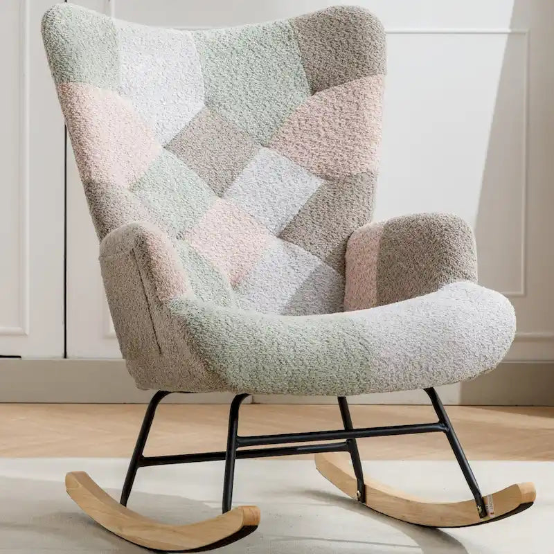 Sedia a dondolo per bambini a forma di orsetto, multicolore, con base a dondolo, a posto singolo