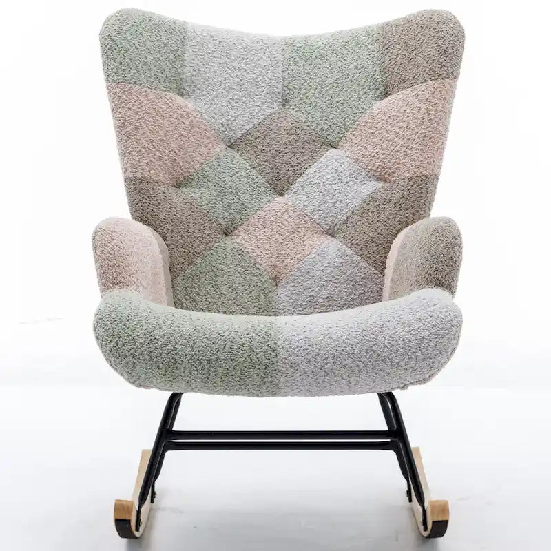 Sedia a dondolo per bambini a forma di orsetto, multicolore, con base a dondolo, a posto singolo