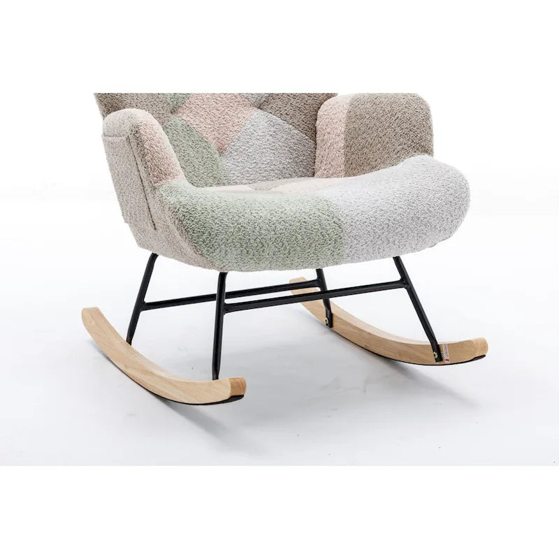 Sedia a dondolo per bambini a forma di orsetto, multicolore, con base a dondolo, a posto singolo