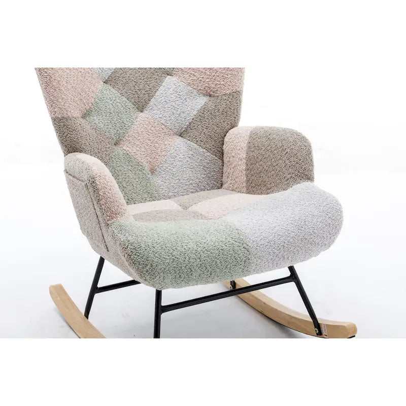 Sedia a dondolo per bambini a forma di orsetto, multicolore, con base a dondolo, a posto singolo
