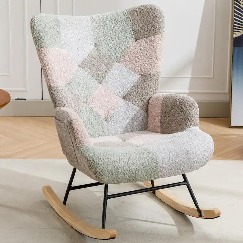 Sedia a dondolo per bambini a forma di orsetto, multicolore, con base a dondolo, a posto singolo