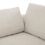 Divano componibile a L beige per 3-4 persone, poggiapiedi regolabile, chaise longue reversibile
