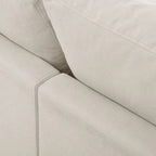 Divano componibile a L beige per 3-4 persone, poggiapiedi regolabile, chaise longue reversibile