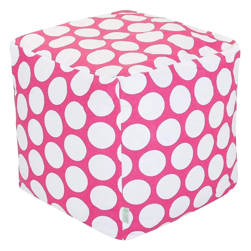 Majestic Home Goods Pouf Ottomano Cubo da Interno a Grandi Pois - Piccolo