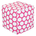 Majestic Home Goods Pouf Ottomano Cubo da Interno a Grandi Pois - Piccolo