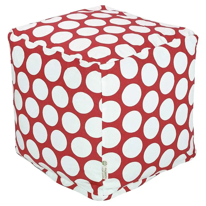 Majestic Home Goods Pouf Ottomano Cubo da Interno a Grandi Pois - Piccolo