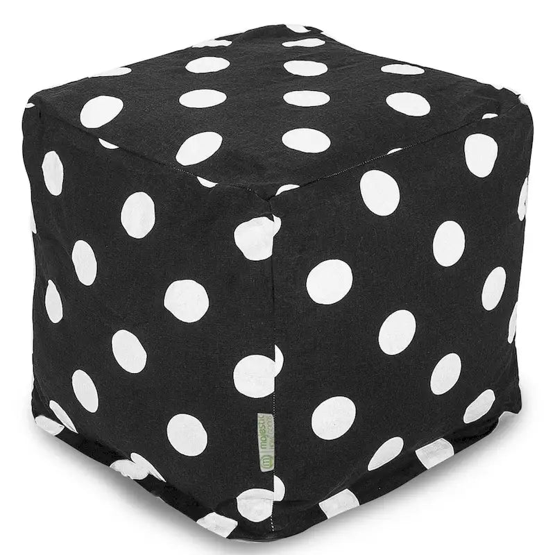 Majestic Home Goods Pouf Ottomano Cubo da Interno a Grandi Pois - Piccolo