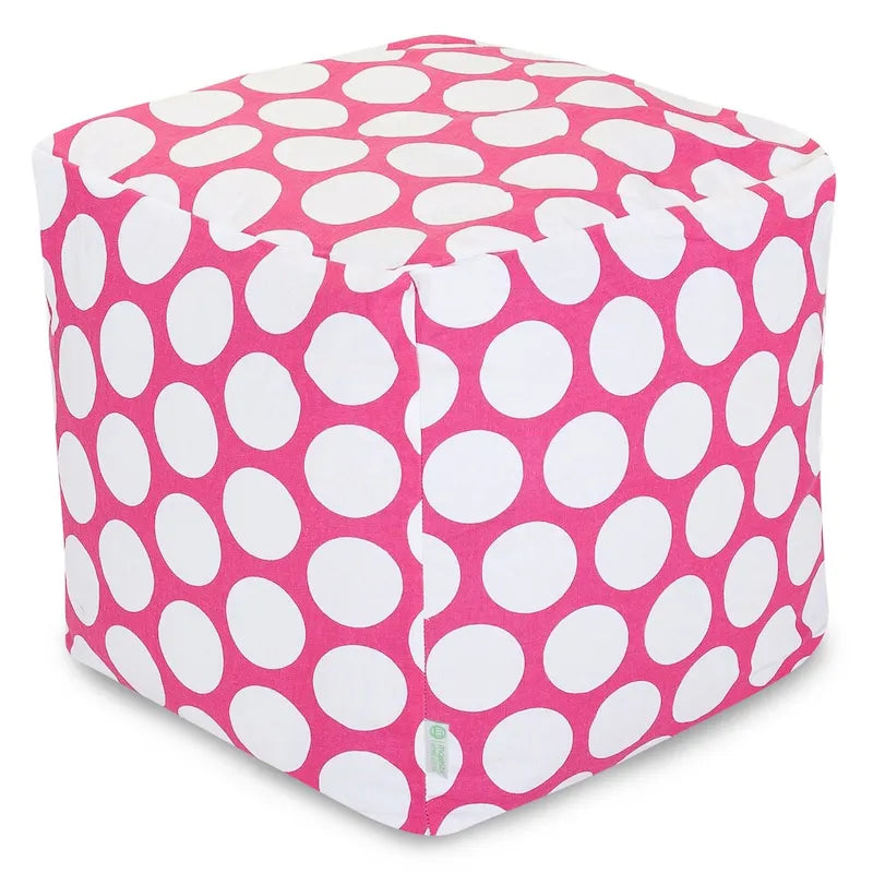 Majestic Home Goods Pouf Ottomano Cubo da Interno a Grandi Pois - Piccolo