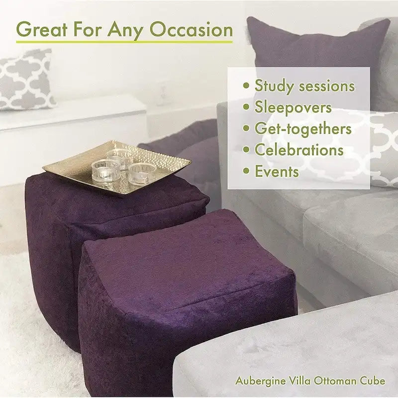 Majestic Home Goods Pouf Ottomano Cubo da Interno a Grandi Pois - Piccolo