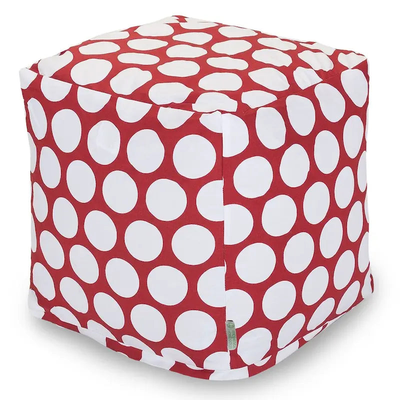 Majestic Home Goods Pouf Ottomano Cubo da Interno a Grandi Pois - Piccolo