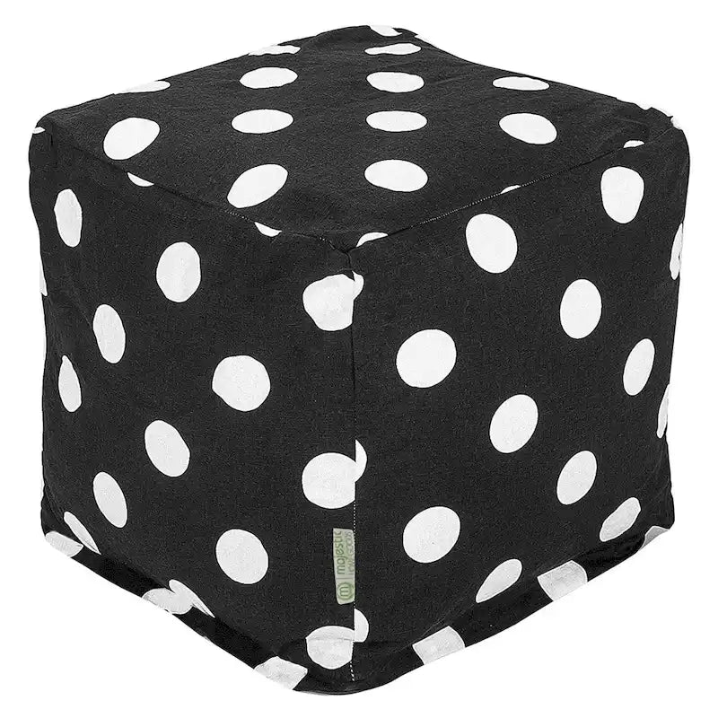 Majestic Home Goods Pouf Ottomano Cubo da Interno a Grandi Pois - Piccolo