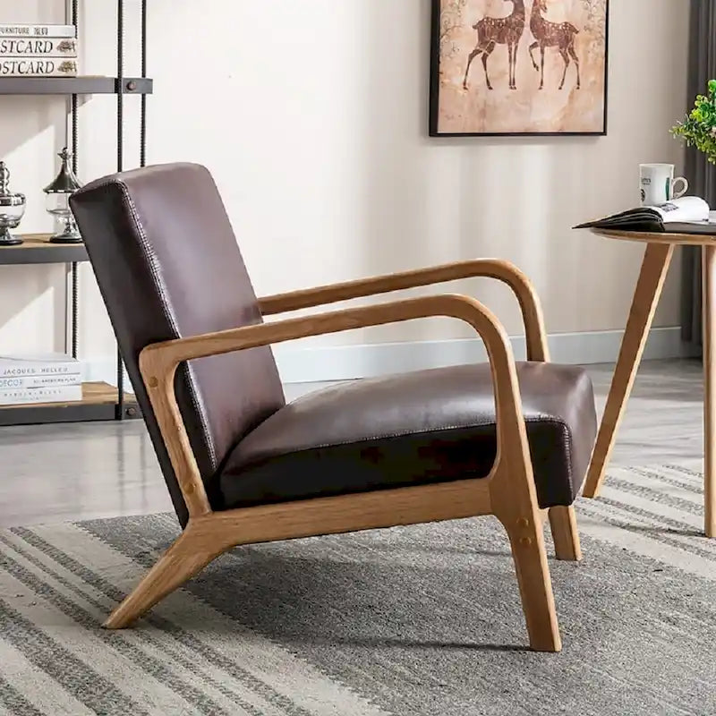 Poltrona di design Mid-Century, Posto singolo — Marrone Scuro / Cammello / Grigio / Marrone / Cioccolato