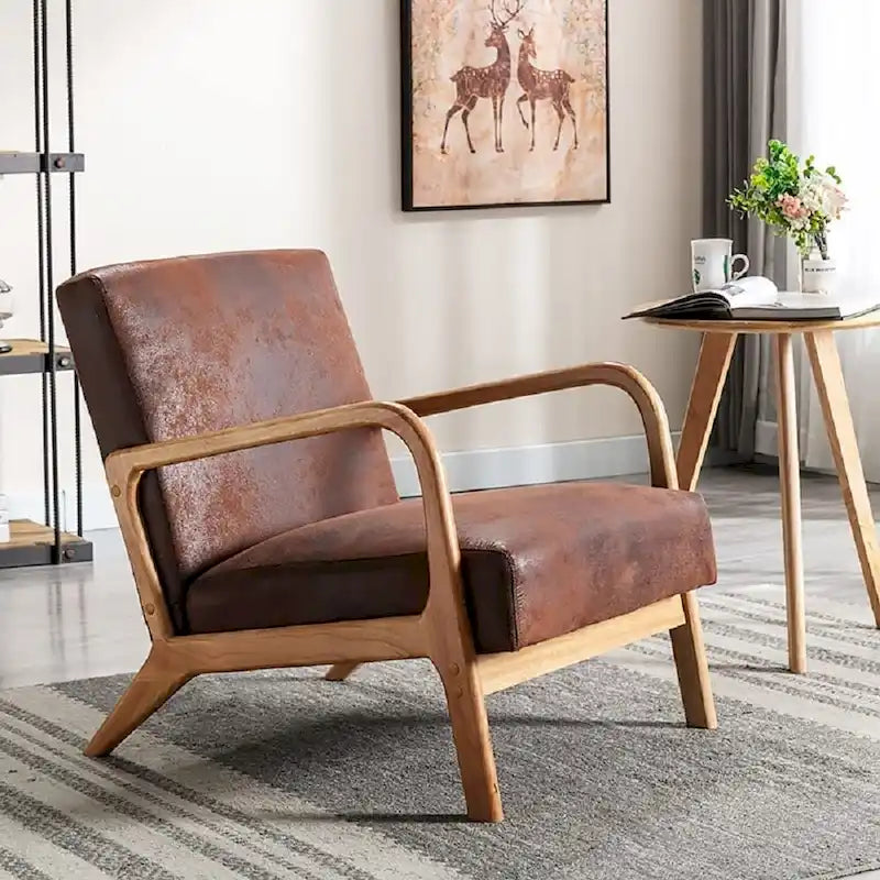 Poltrona di design Mid-Century, Posto singolo — Marrone Scuro / Cammello / Grigio / Marrone / Cioccolato