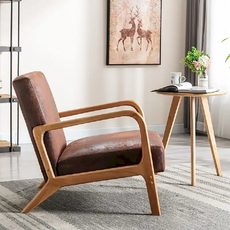 Poltrona di design Mid-Century, Posto singolo — Marrone Scuro / Cammello / Grigio / Marrone / Cioccolato