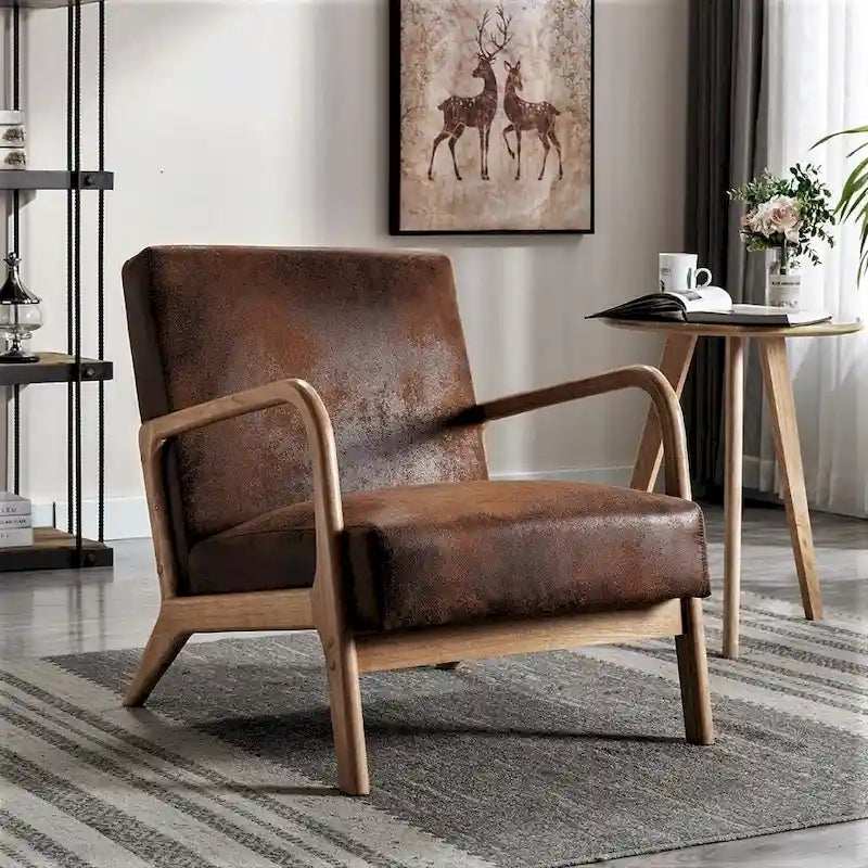 Poltrona di design Mid-Century, Posto singolo — Marrone Scuro / Cammello / Grigio / Marrone / Cioccolato