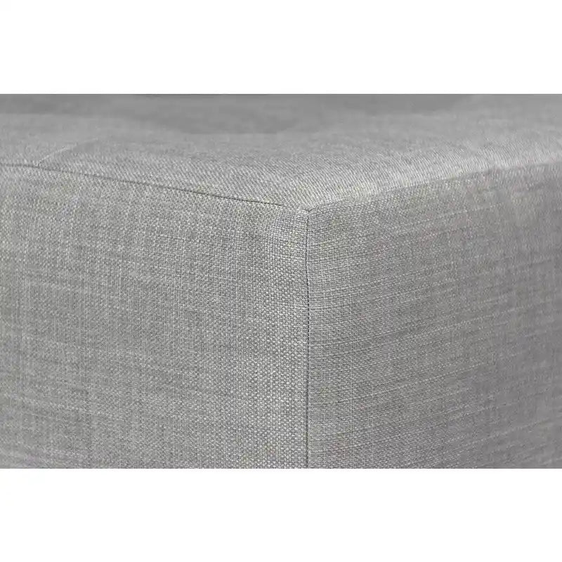 MJL Furniture MAX Squared Pouf Decorativo Rivestito Grigio con Bottoni e Imbottitura Rigida