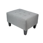 MJL Furniture MAX Squared Pouf Decorativo Rivestito Grigio con Bottoni e Imbottitura Rigida