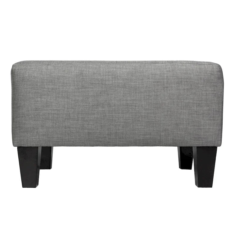 MJL Furniture MAX Squared Pouf Decorativo Rivestito Grigio con Bottoni e Imbottitura Rigida