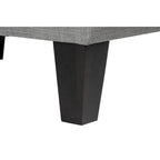 MJL Furniture MAX Squared Pouf Decorativo Rivestito Grigio con Bottoni e Imbottitura Rigida