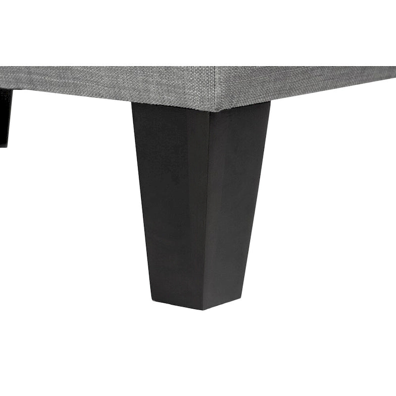 MJL Furniture MAX Squared Pouf Decorativo Rivestito Grigio con Bottoni e Imbottitura Rigida