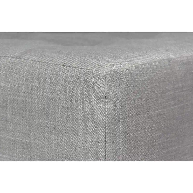 MJL Furniture MAX Squared Pouf Decorativo Rivestito Grigio con Bottoni e Imbottitura Rigida