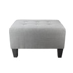 MJL Furniture MAX Squared Pouf Decorativo Rivestito Grigio con Bottoni e Imbottitura Rigida