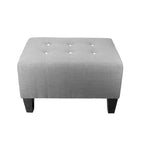 MJL Furniture MAX Squared Pouf Decorativo Rivestito Grigio con Bottoni e Imbottitura Rigida