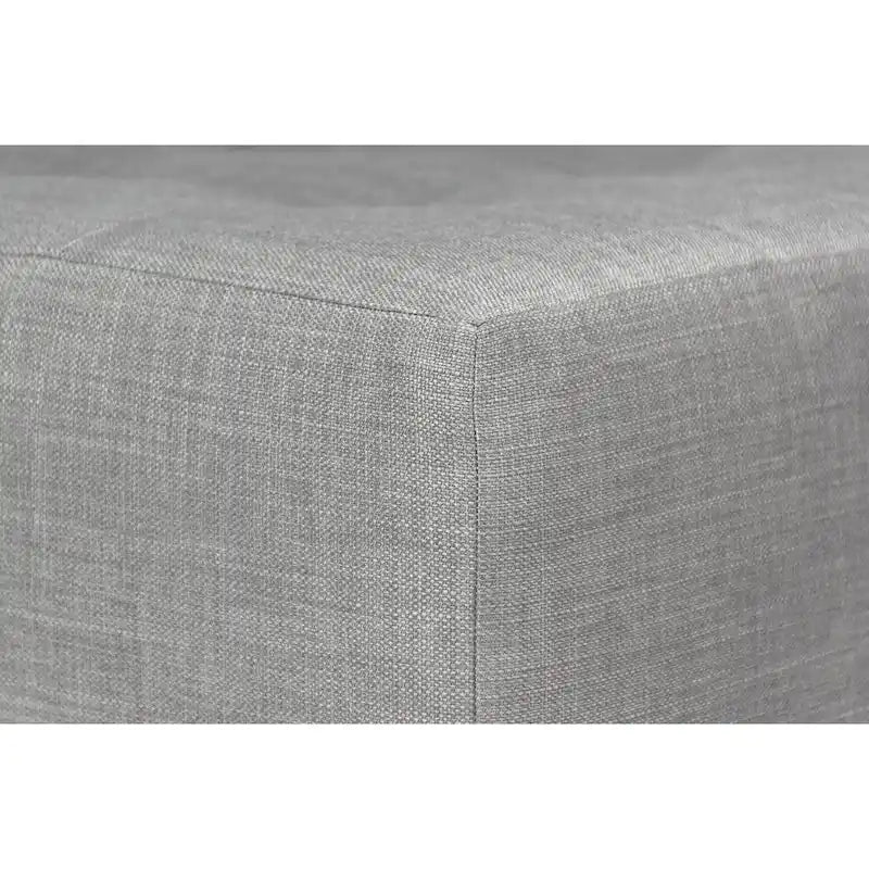 MJL Furniture MAX Squared Pouf Decorativo Rivestito Grigio con Bottoni e Imbottitura Rigida