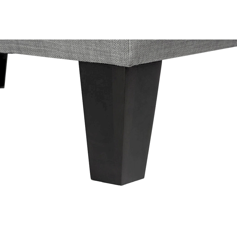 MJL Furniture MAX Squared Pouf Decorativo Rivestito Grigio con Bottoni e Imbottitura Rigida
