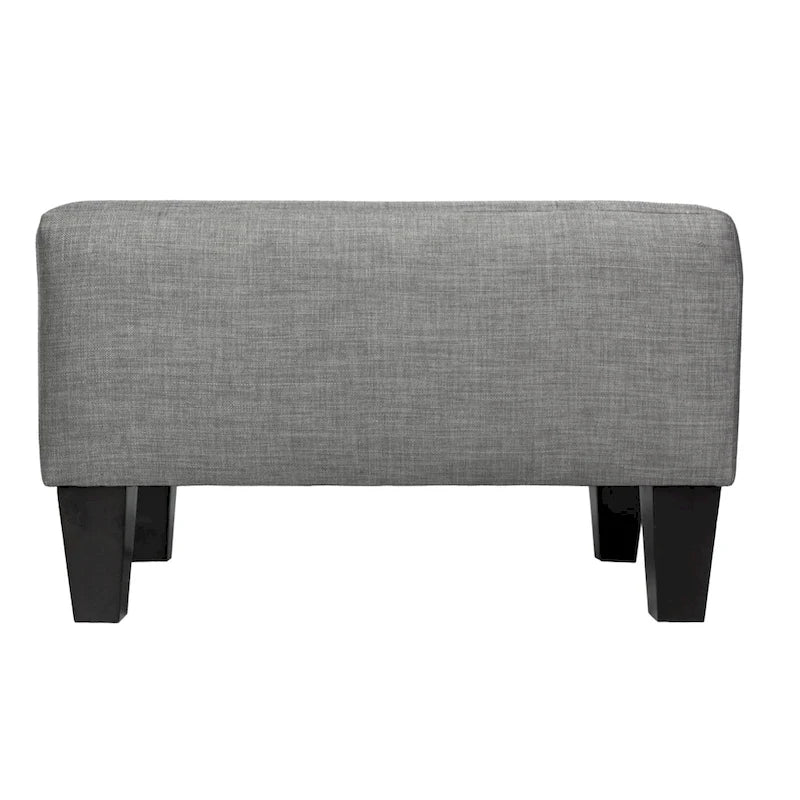 MJL Furniture MAX Squared Pouf Decorativo Rivestito Grigio con Bottoni e Imbottitura Rigida