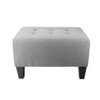 MJL Furniture MAX Squared Pouf Decorativo Rivestito Grigio con Bottoni e Imbottitura Rigida