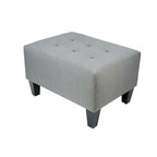 MJL Furniture MAX Squared Pouf Decorativo Rivestito Grigio con Bottoni e Imbottitura Rigida