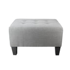 MJL Furniture MAX Squared Pouf Decorativo Rivestito Grigio con Bottoni e Imbottitura Rigida