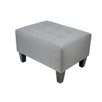 MJL Furniture MAX Squared Pouf Decorativo Rivestito Grigio con Bottoni e Imbottitura Rigida
